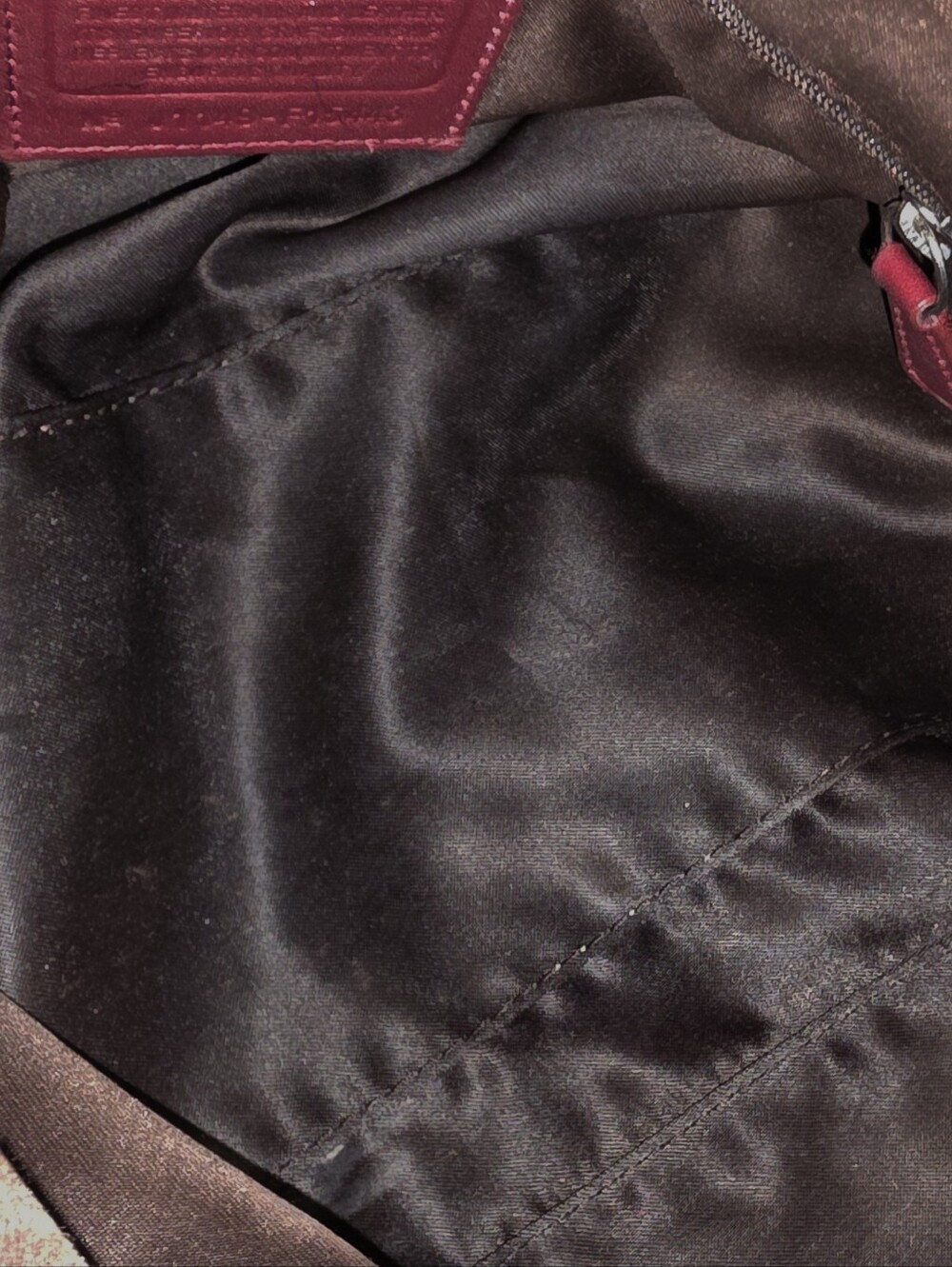 Coach Ashley Signature Satchel in Burgundy Patent Leather - Picture 9 of 9